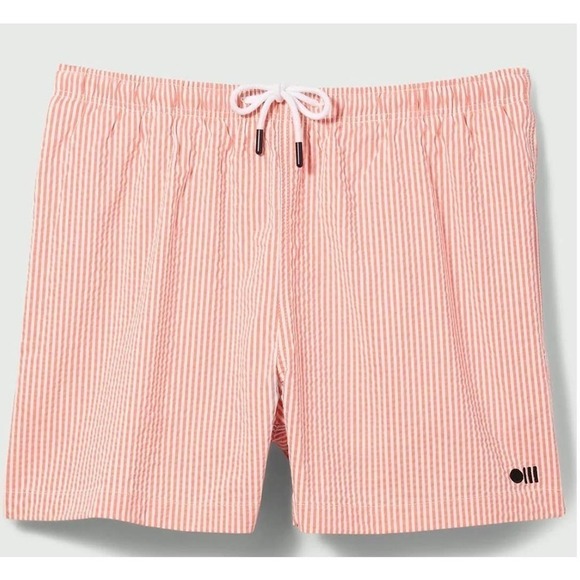 Solid & Striped XXL $125 Classic Swim Trunk Pink Seersucker NWT 4" Inseam - Picture 1 of 7